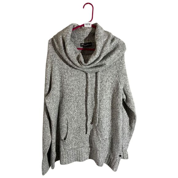 Eddie Bauer Relaxed Sleepwear Long Sweater Cowl-Neck Soft Knit Womens Sz 2X Gray - Picture 1 of 8